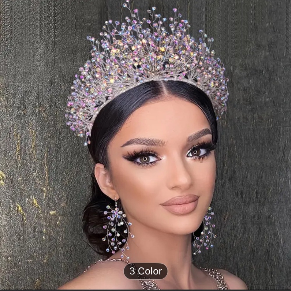 Handmade rhinestone crystal bridal gown Tiara